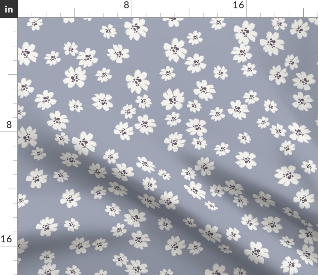 Little Daisy Periwinkle Purple Small Scale Ditsy Flowers Wildflowers Pastel Lavender Custom Printed Fabric by Spoonflower Various Fabrics by the Yard or Fat Quarter